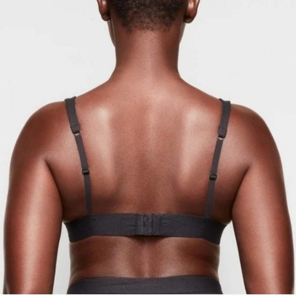 Skims COTTON PLUNGE BRALETTE WIRELESS BRA SOOT 3X Plus size NWT - Picture 3 of 6
